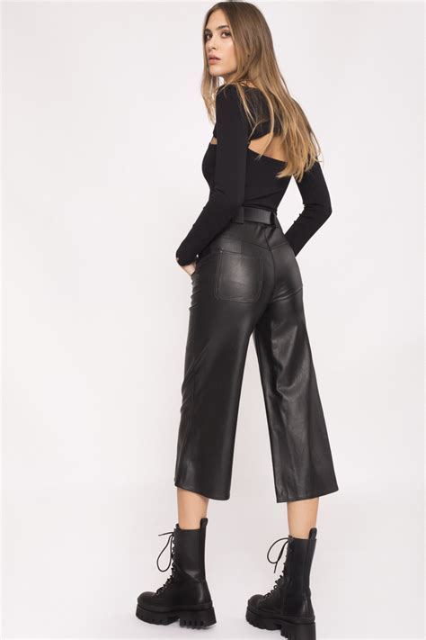 faux leather culotte.